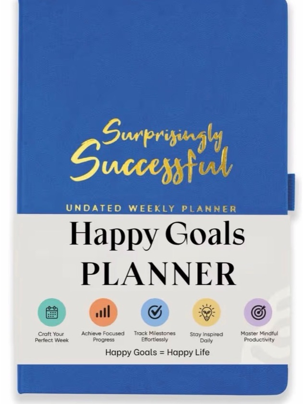 Undated Weekly Planner - Bright Blue "Surprisingly Successful" Cover